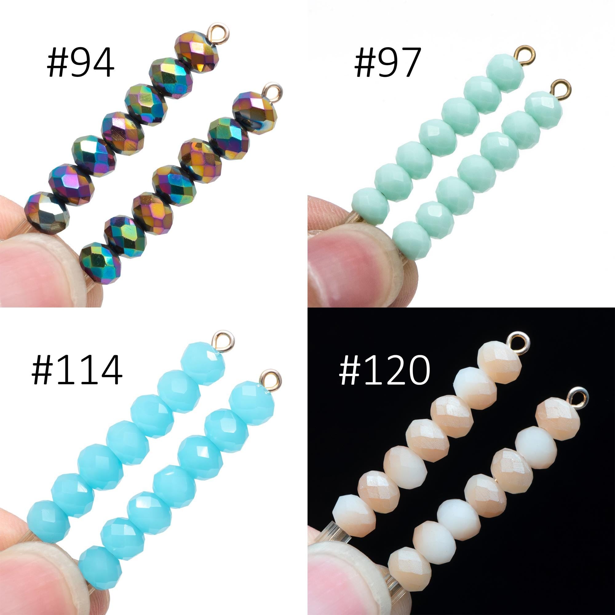 80 Beads Rondelle Crystal Glass Faceted Beads 4x6mm -(BZ06)